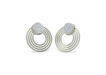 Silver Plated | CZ Studded Hoop Earrings